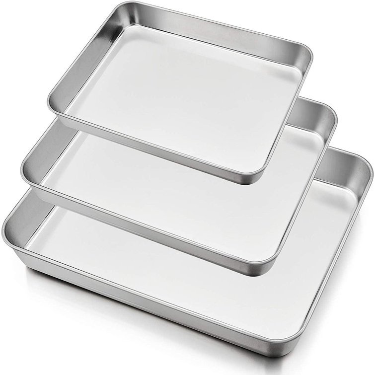 romeidata Deep Baking Pan Set Of 3 (12.3” & 10.4” & 9.3”), Our Stainless Steel Baking Sheet